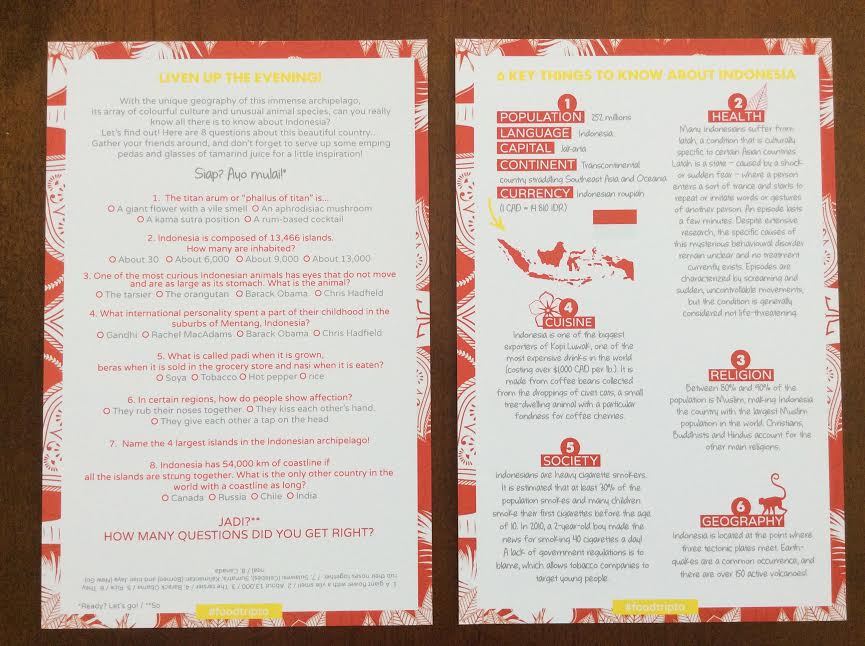 Food Trip to Indonesia subscription box dried mangos sweet hot padi oat tamarind paste palm sugar satay bango sweet soysauce coconut shell bowl food eat recipes 5