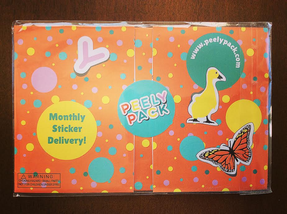 PeelyPack Monthly kids sticker subscription box