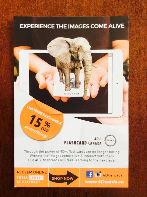 Curiosity Box kids subscription May 2016 review 4D cards elephant flashcard 2