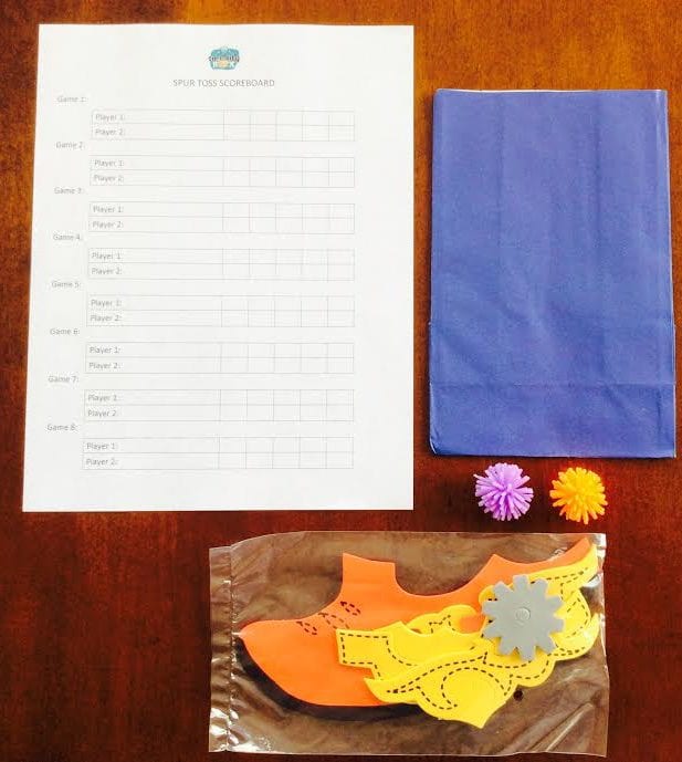 Curiosity Box kids subscription May 2016 review cowboy boot spur toss game