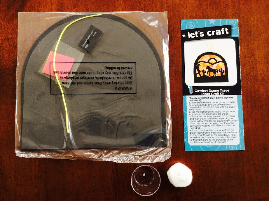 Curiosity Box kids subscription May 2016 review cowboy scene tissue paper craft kit