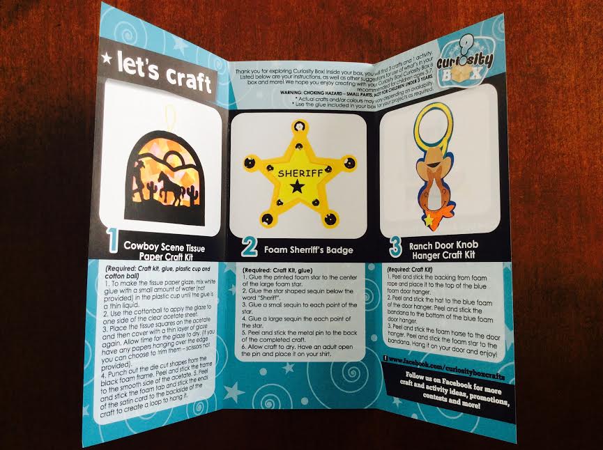 Curiosity Box kids subscription May 2016 review information activity brochure 2