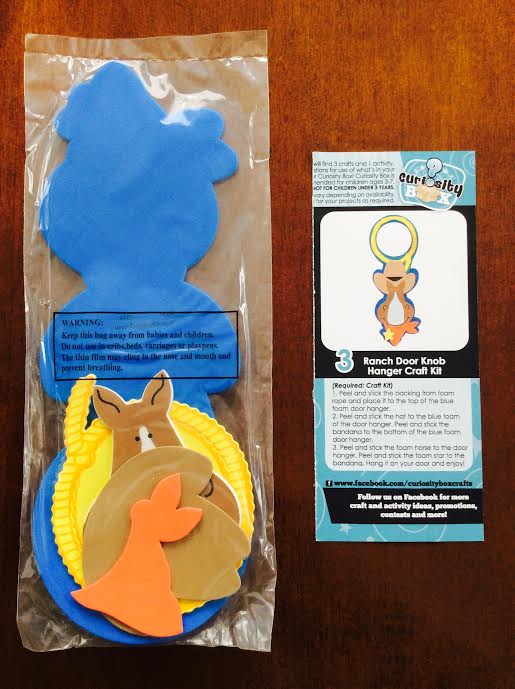 Curiosity Box kids subscription May 2016 review ranch horse door knob hanger craft kit