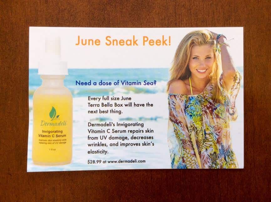 Terra Bella box beauty subscription box May 2016 review homemade nautral artisan june sneak peek vitamin c serum