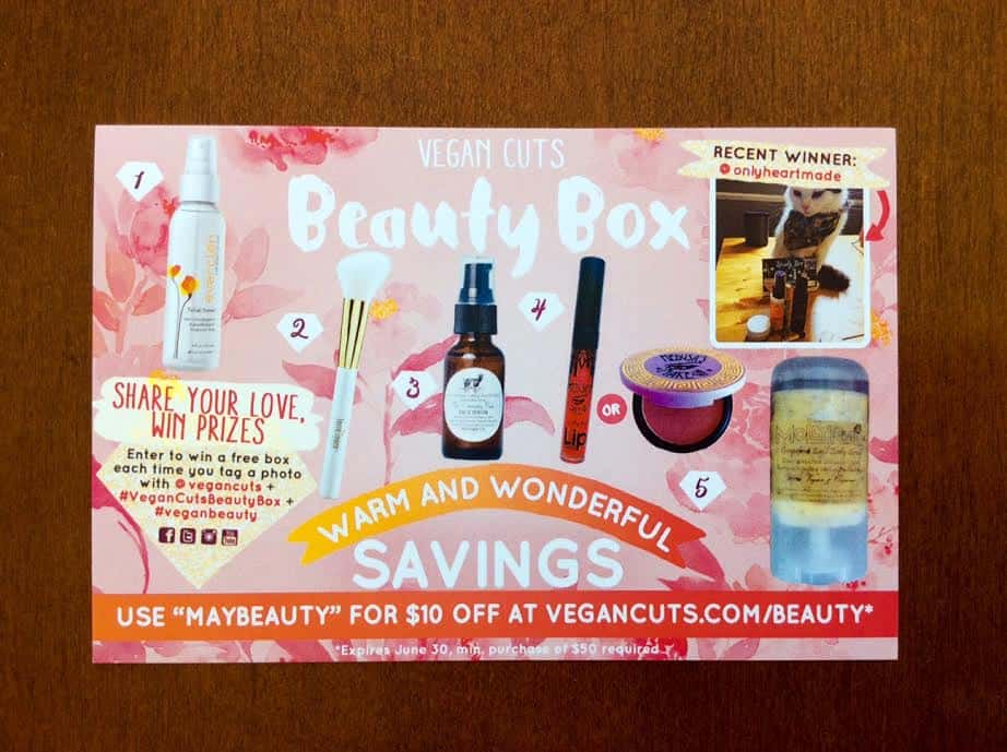 Vegancuts beauty subscription box May 2016 review Everclen terre mere granola goat medusas makeup molly rose balm 2