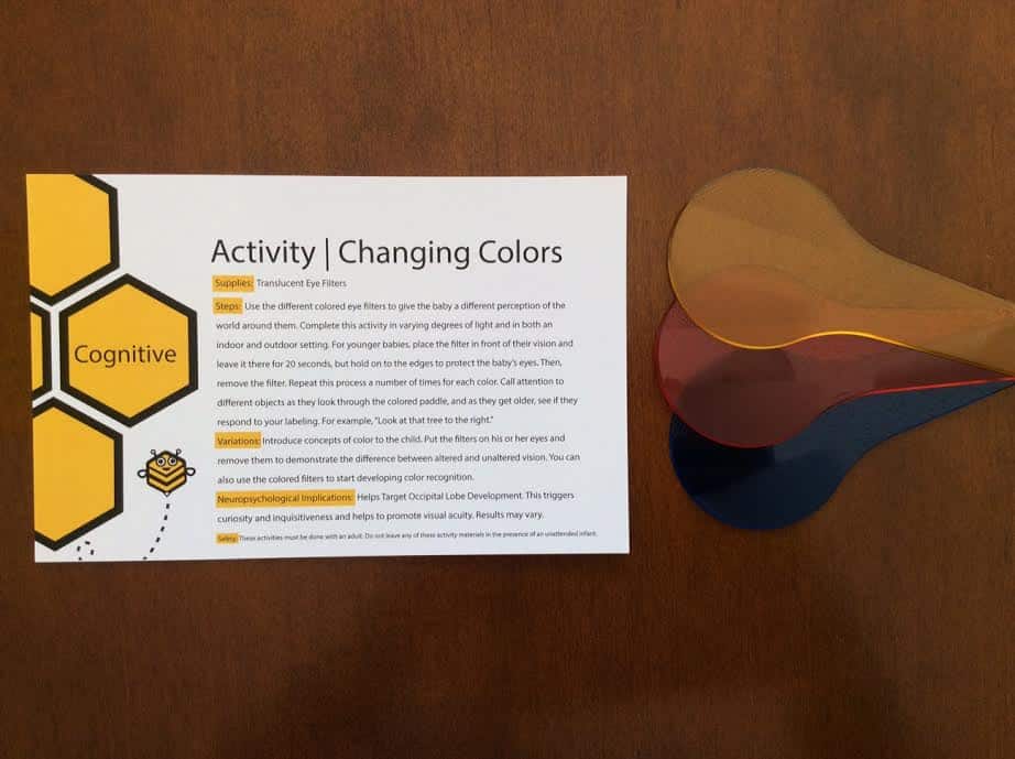 Bumble Brain Baby Subscription Box May 2016 review cognitive activity translucent eye filters