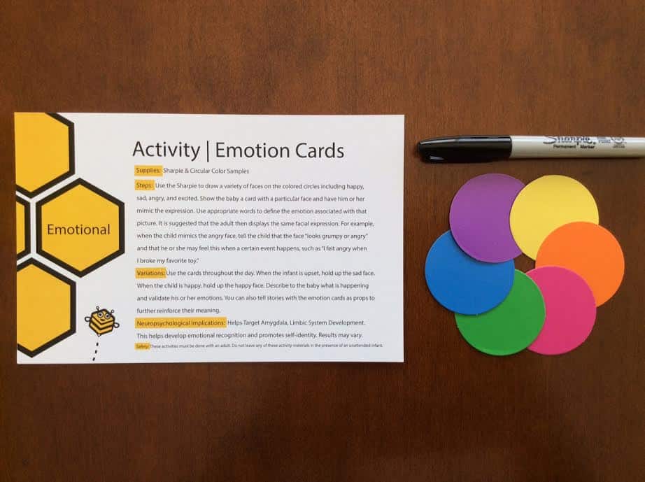 Bumble Brain Baby Subscription Box May 2016 review emotional activity color cards