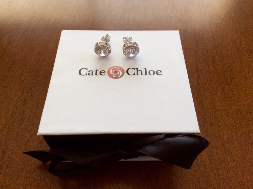 Cate & Chloe Jewelry Subscription Box May 2016 Review Ariel Tempest 18K white gold plated earrings