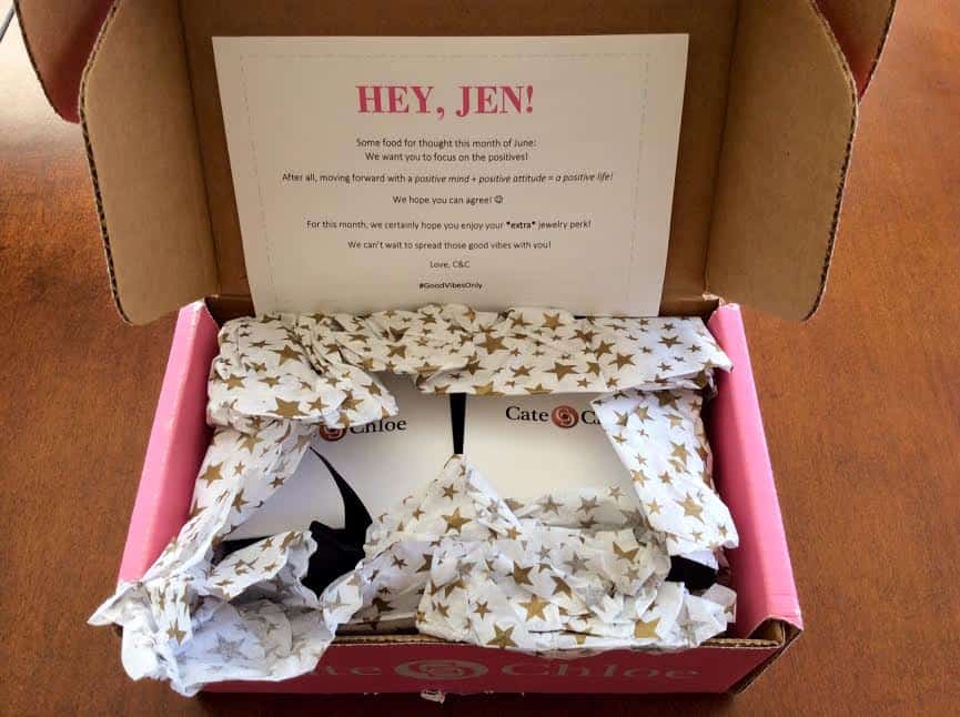 Cate & Chloe Jewelry Subscription Box May 2016 rose gold bracelet pearl necklace rose gold diamond earrings 18K white gold earrings 3