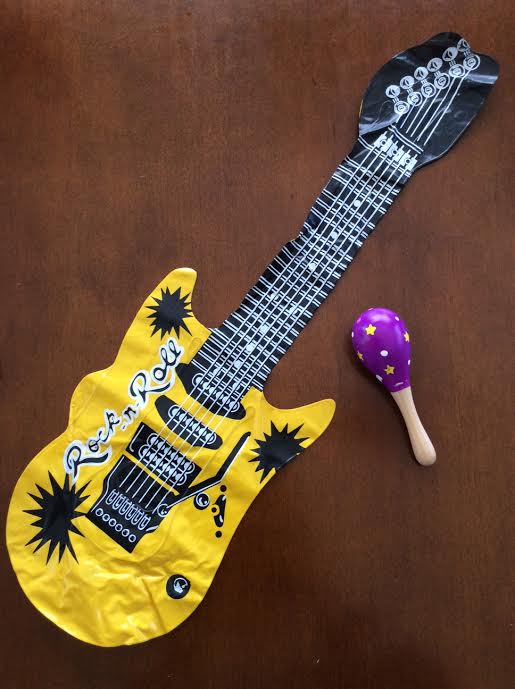 LitJoy Crate book subscription box May 2016 review blow-up inflatable air guitar mini maracas