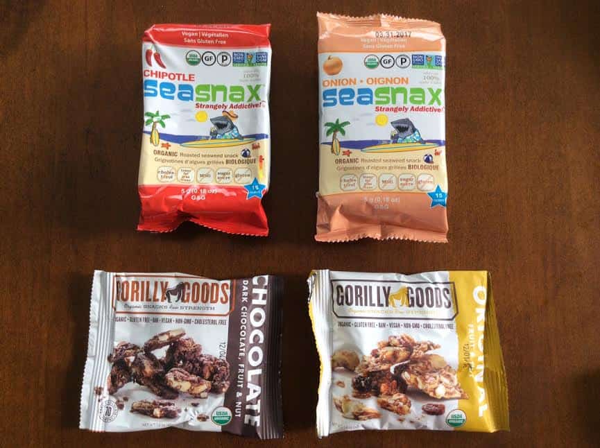 Healthy Surprise snack subscription box July 2016 Review Classic Box roasted seaweed chocolate fruit nuts