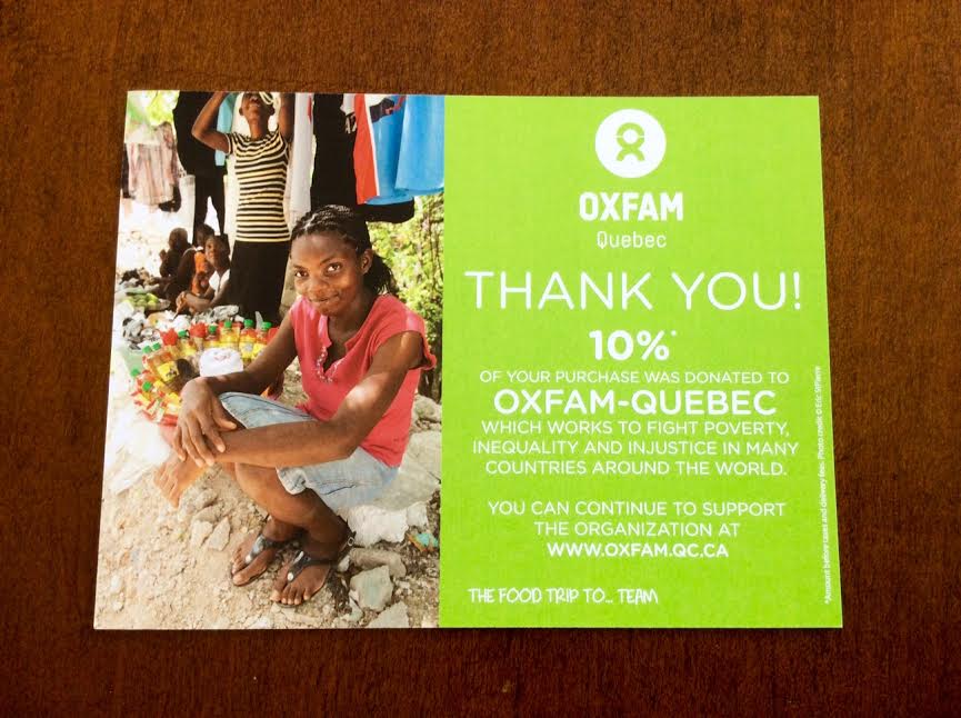 Food Trip to Greece World Food Subscription Box August 2016 Oxfam Quebec donation