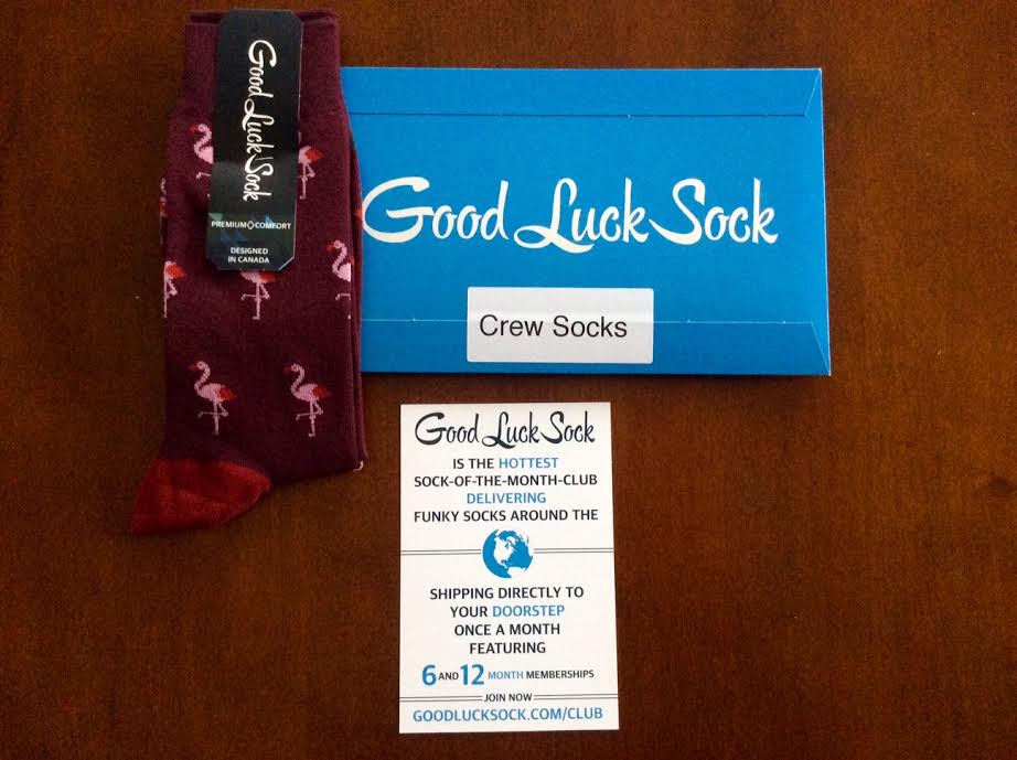 Good Luck Sock Canada August 2016 Review flamingo crew socks men women