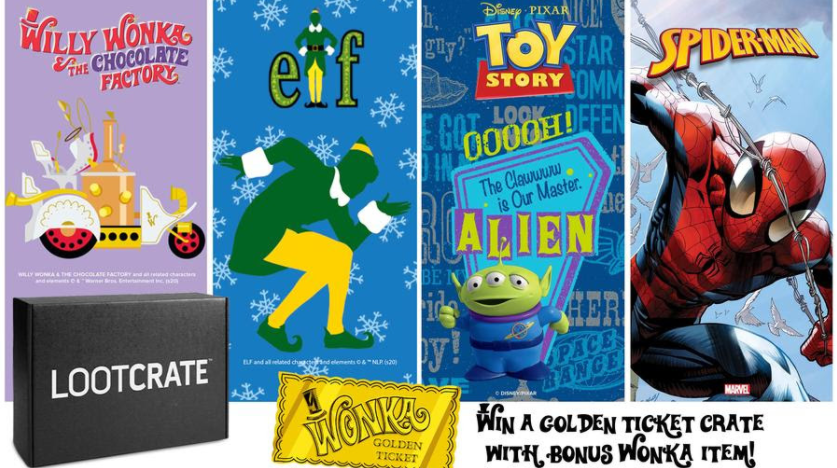 LOOT CRATE featuring Willy Wonka, Up, Finding Nemo & Elf… Save 25% off!