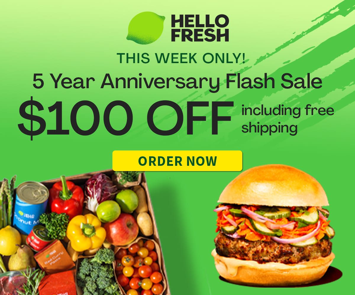 HelloFresh Anniversary Sale: $100 OFF