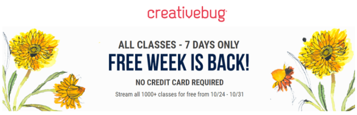 Creativebug Coupon: FREE Unlimited Access to All Classes for 7 Days