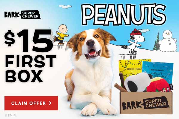 Bark Super Chewer: Home Alone or Peanuts Box Only $15