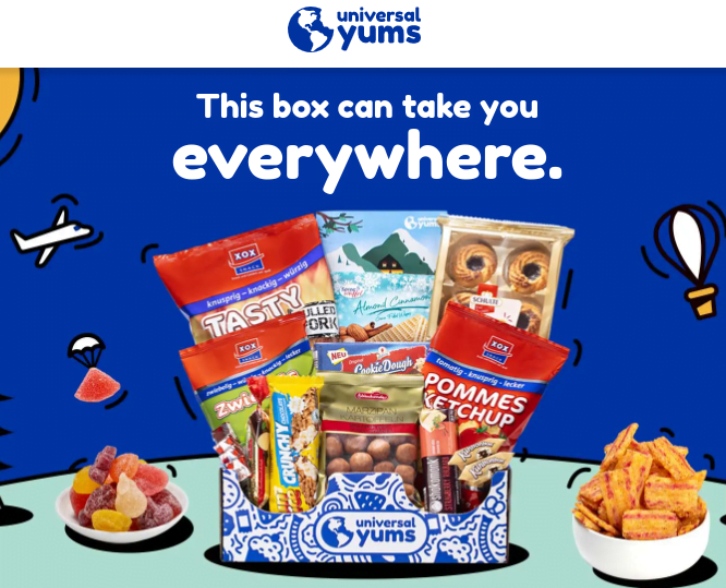 Universal Yums world snack subscription box