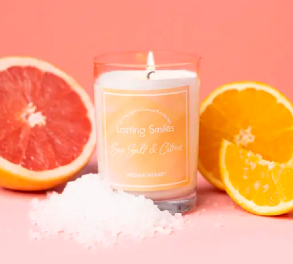 FabFitFun Summer 2022 Spoilers Lasting Smiles Sea Salt and Citrus Soy Candle