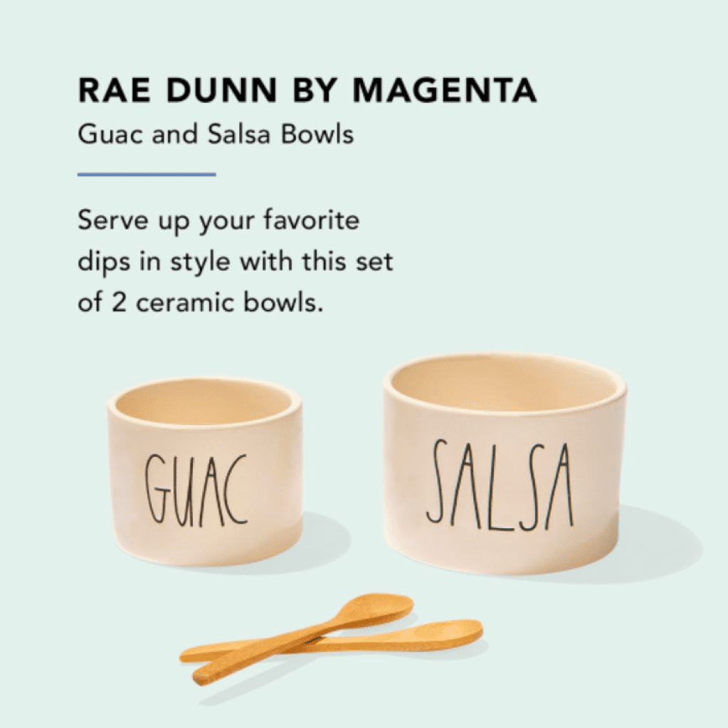 FabFitFun Summer 2022 Spoilers Rae Dunn by Magenta Guac and Salsa Bowls