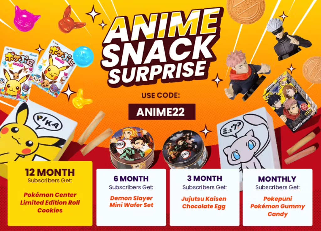 TokyoTreat June 2022 Spoilers Snackin' Shibuya bonus Anime Snack Surprise