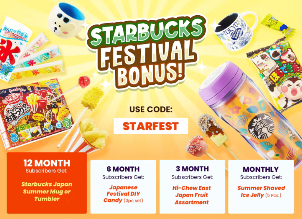 TokyoTreat July 2022 Spoilers Summer Matsuri Box Bonus Starbucks Festival Snacks