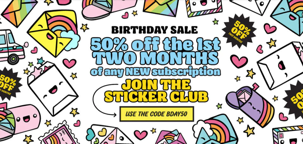 Pipsticks Sticker Club: Save 50% OFF Your First 2 Months