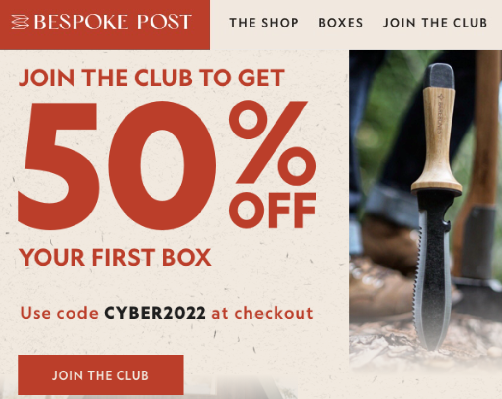 Bespoke Post Cyber Monday Sale 2022: Save 50% OFF