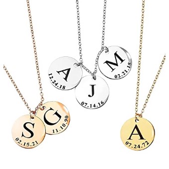 Personalized Initial and date Necklace from Mignon and Mignon