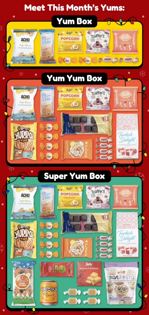 Universal Yums December 2023 Holiday Box Spoilers